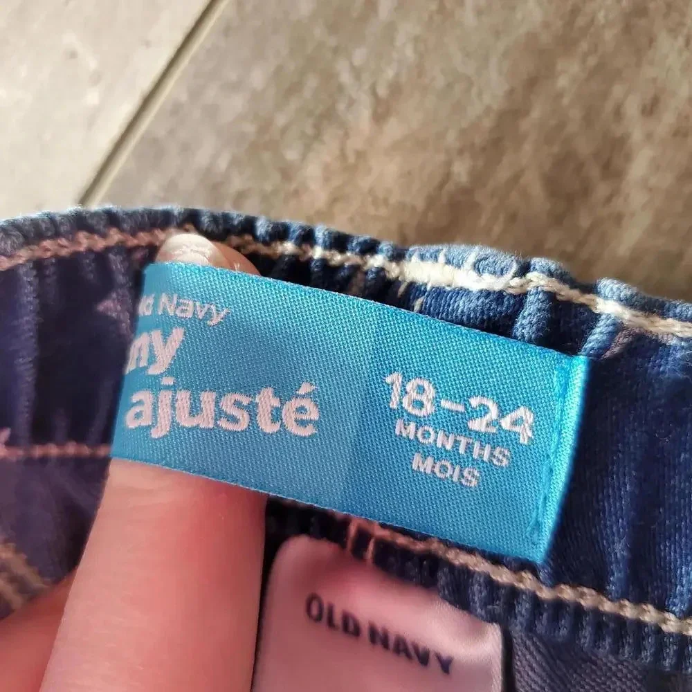 Old Navy Blue Medium Wash Skinny Jeggings Jeans Toddler Girl Size 18M Stars